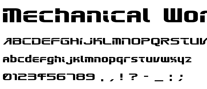 Mechanical works font
